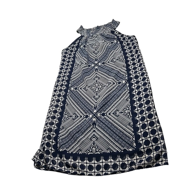 Just Taylor size 6 sleeveless shift dress blue and white - Picture 5 of 10